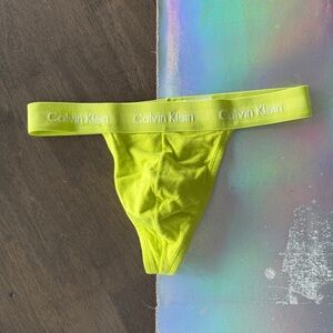Calvin Klein Mens Pride Lime Green Thong size Medium